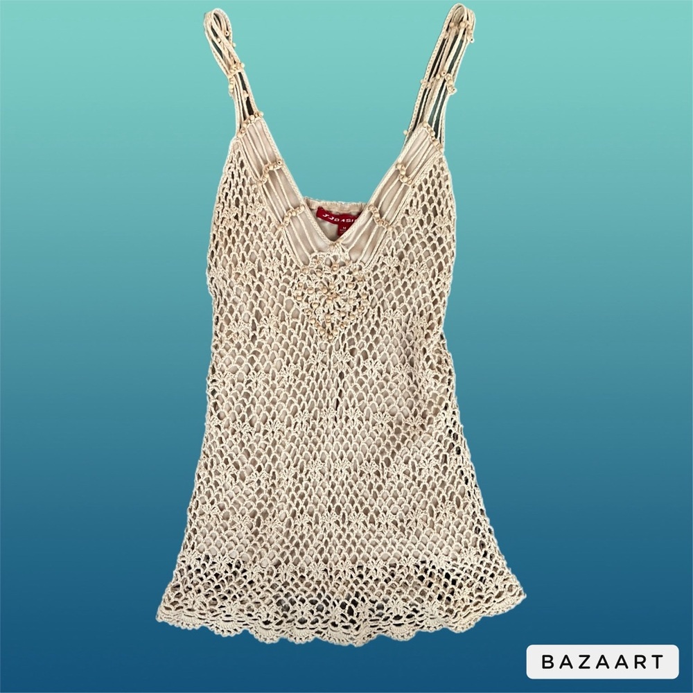 boho tank top with beads